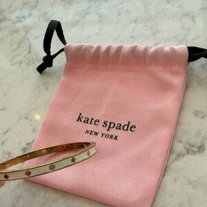 Kate Spade Gold and White Bracelet with Pink Pouch